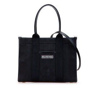 Balenciaga Everyday Tote Shoulder Bag Black Canvas Leather